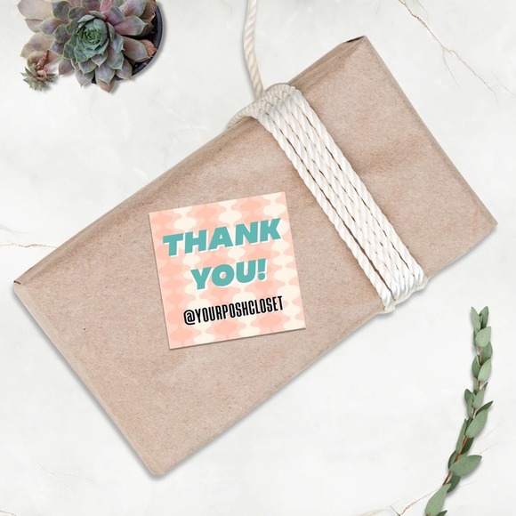 1.75” Personalized Retro Thank You Stickers 120 Ct - Picture 3 of 7